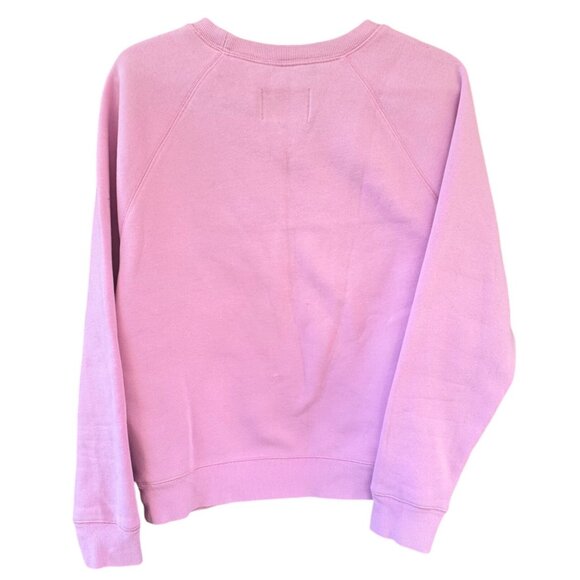UGG Madeline Sweatshirt Women's Meduim Ashen Rose Fuzzy Logo Crewneck Sweater - Picture 2 of 6